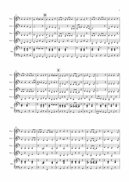 Jingle Bells (Jazzy Style!) for Violin Quartet image number null