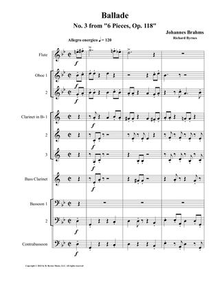 Brahms - Ballade, Op. 118 (Woodwind Choir)