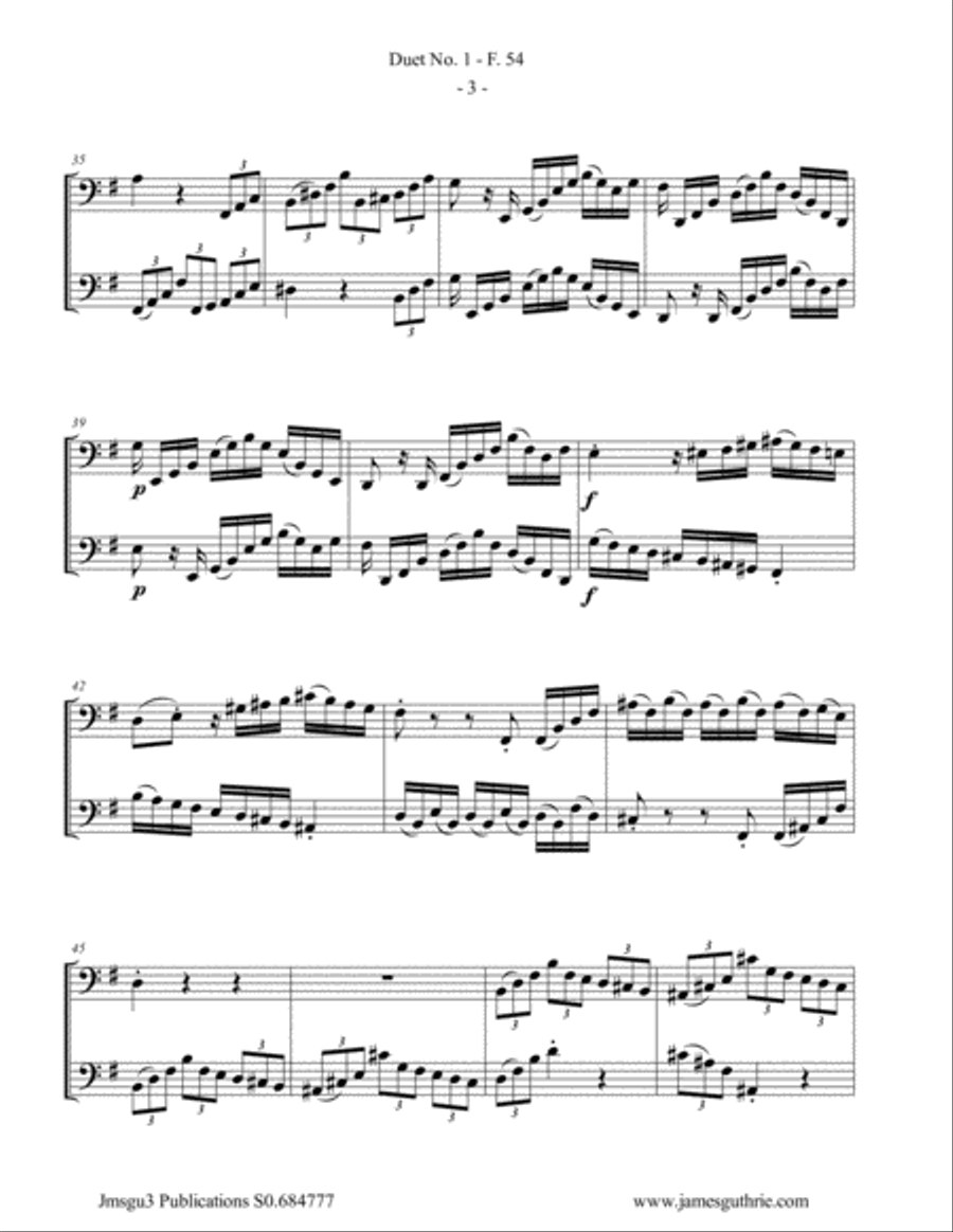 WF Bach: The Six Duets Complete for Cello Duo String Duet scores gallery preview page 3