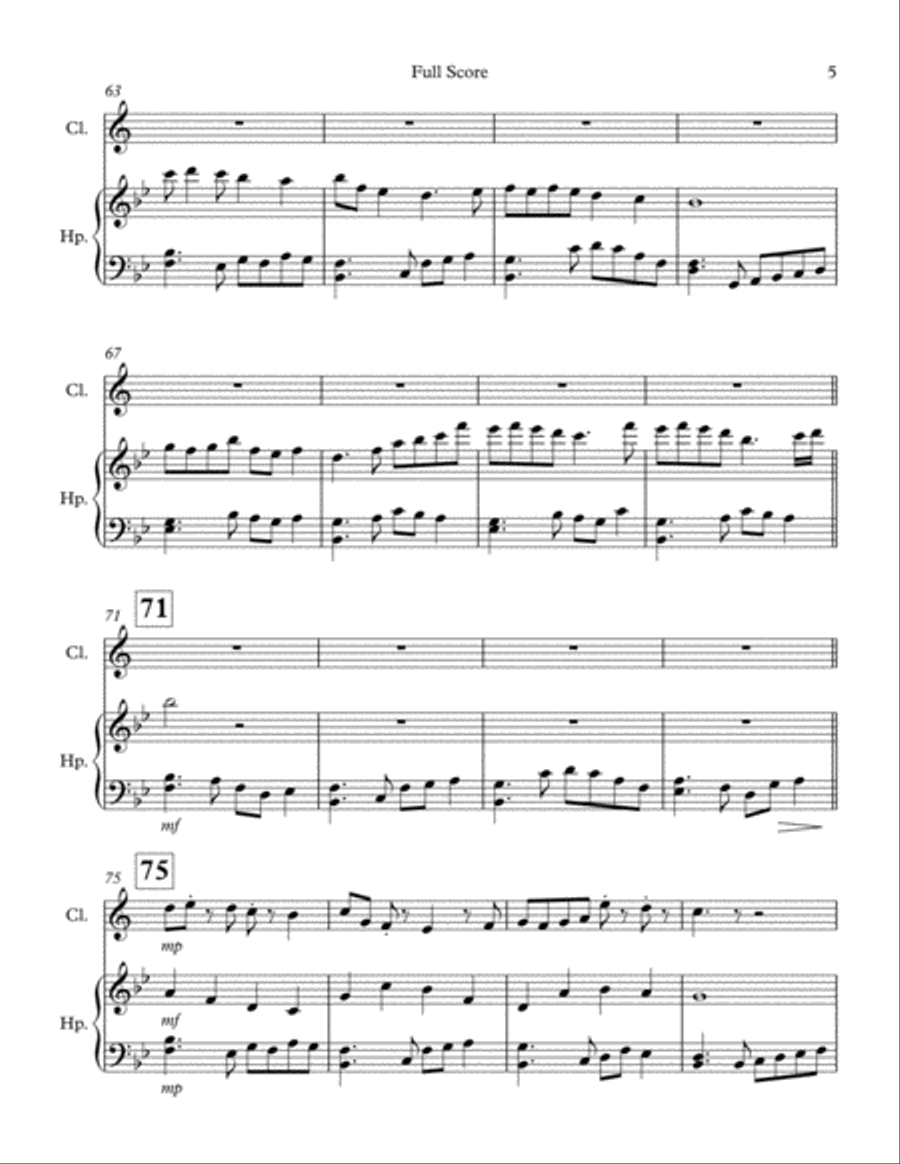 A Day on the Mountain - Part 5: The Cliff and the Birds Above Clarinet scores gallery preview page 6