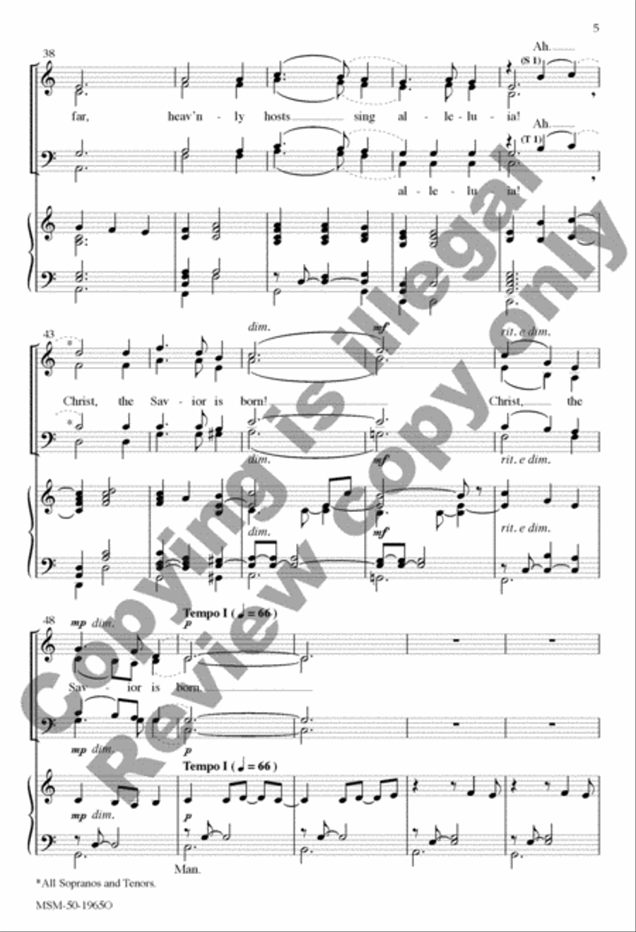 Silent Night (Organ/Choir Score) 4-Part scores gallery preview page 5