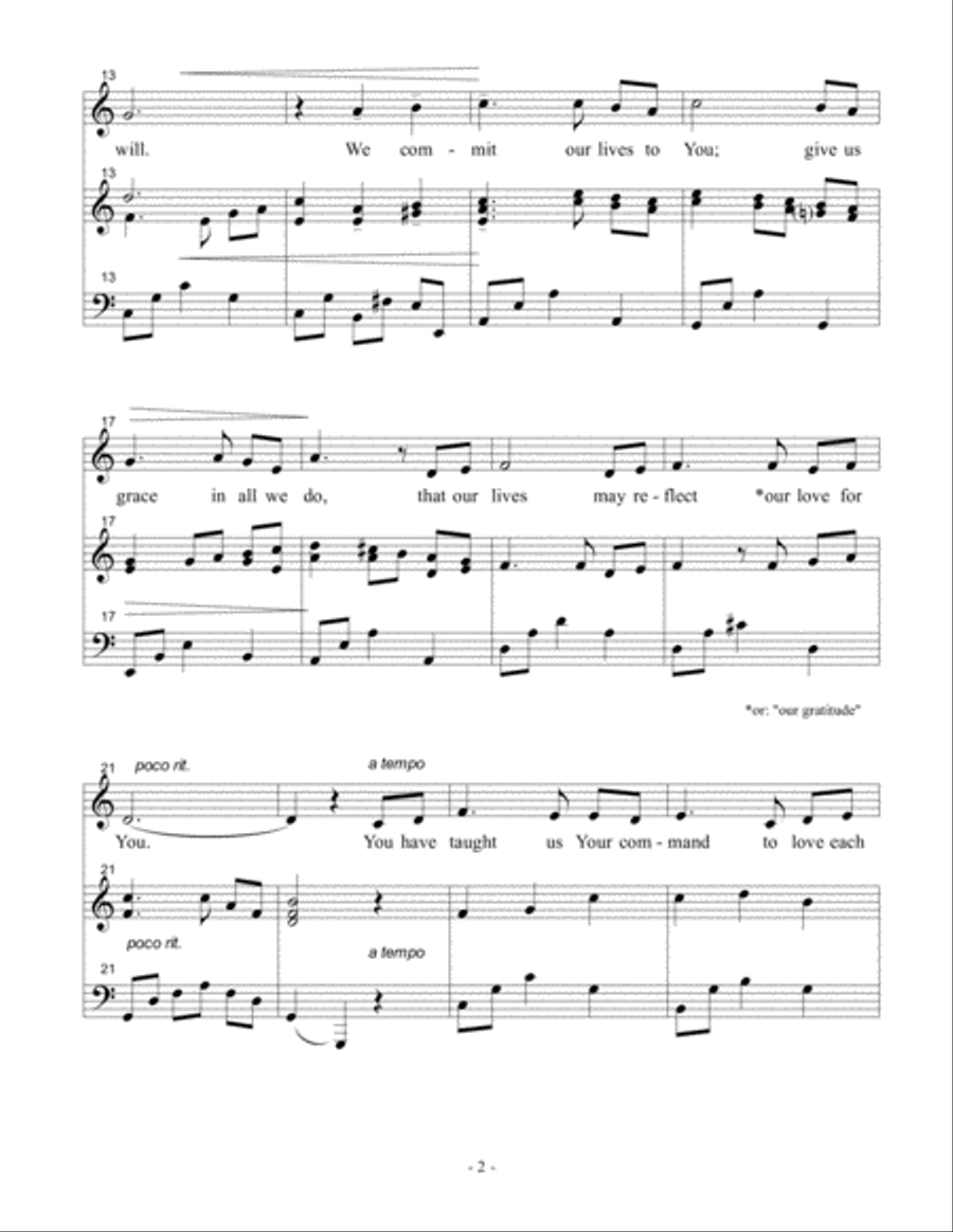 Wedding Prayer to God High Voice scores gallery preview page 2