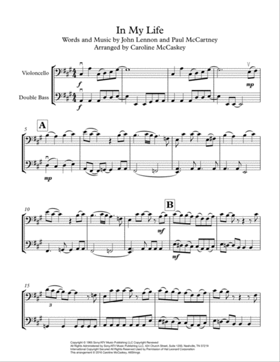 In My Life In My Life String Duet scores gallery preview page 2