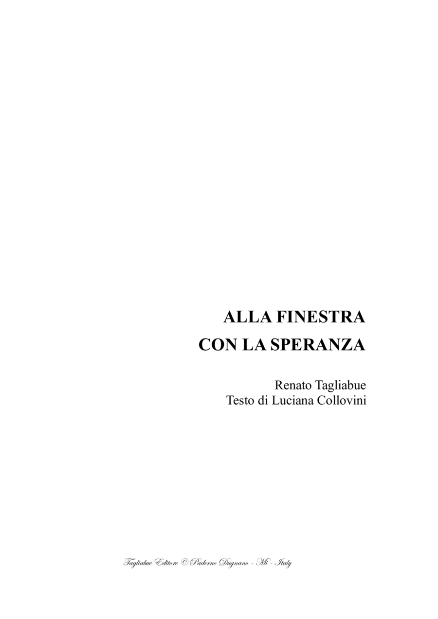 ALLA FINESTRA CON LA SPERANZA for STB Choir and Piano STB scores gallery preview page 1