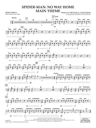 Book cover for Spider-Man: No Way Home Main Theme (arr. Robert Longfield) - Percussion 1