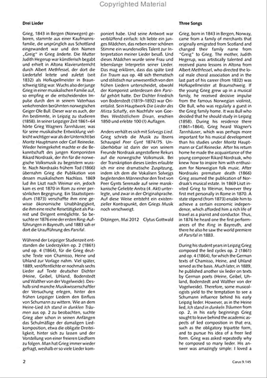 Gottwald/Grieg: Drei Lieder Choir scores gallery preview page 3