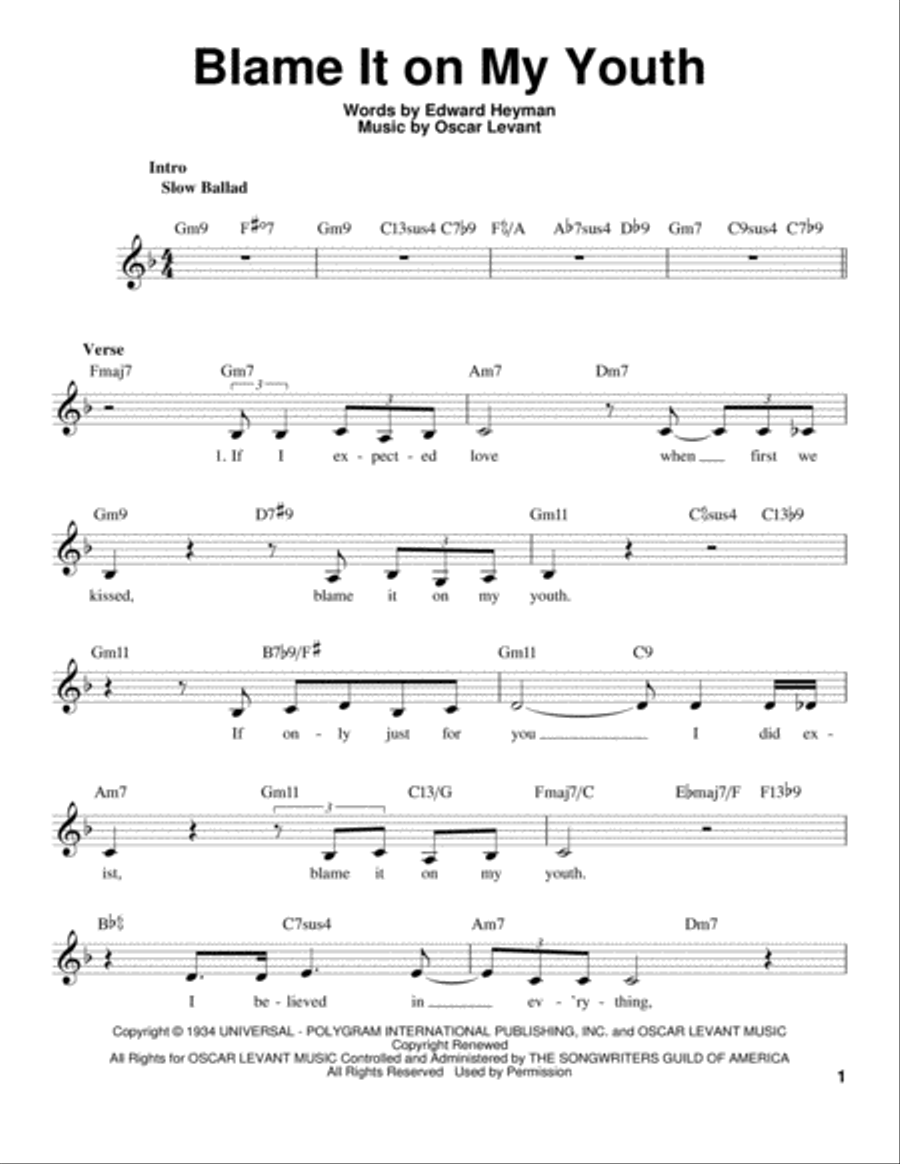 Blame It On My Youth Voice scores gallery preview page 1