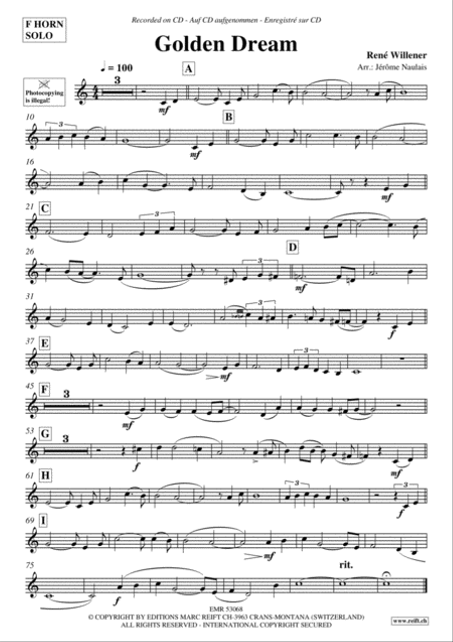 Golden Dream Golden Dream Horn scores gallery preview page 2