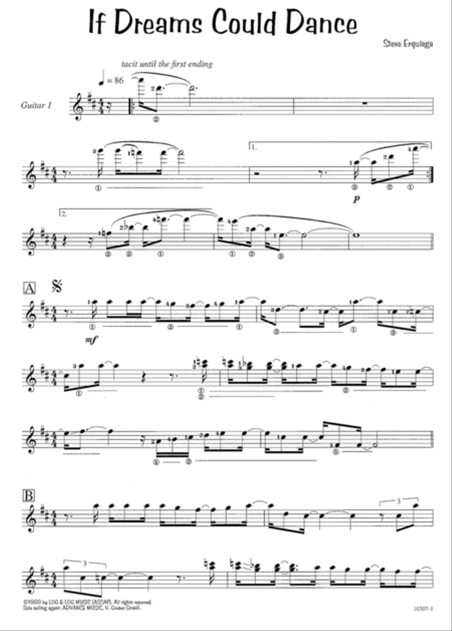 Steve Erquiaga's Arrangements for 2 Guitars -- If Dreams Could Dance Small Ensemble scores gallery preview page 2