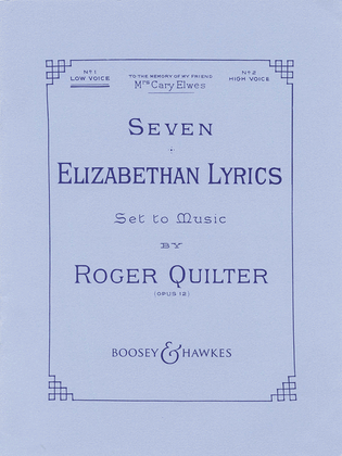 Book cover for Seven Elizabethan Lyrics, Op. 12