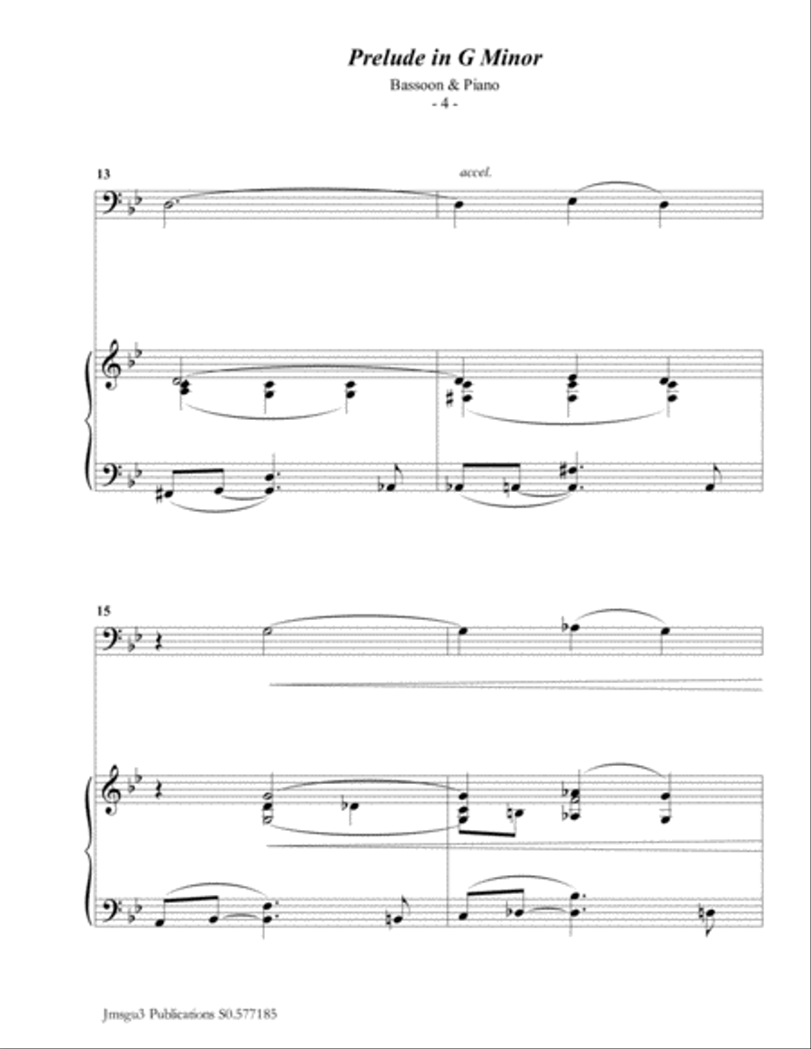 Scriabin: Prelude in G Minor for Bassoon & Piano Woodwind Duet scores gallery preview page 4
