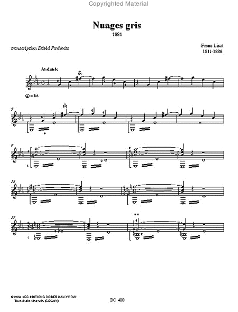 Nuages gris, Berceuse, Romance oubliée Classical Guitar scores gallery preview page 2