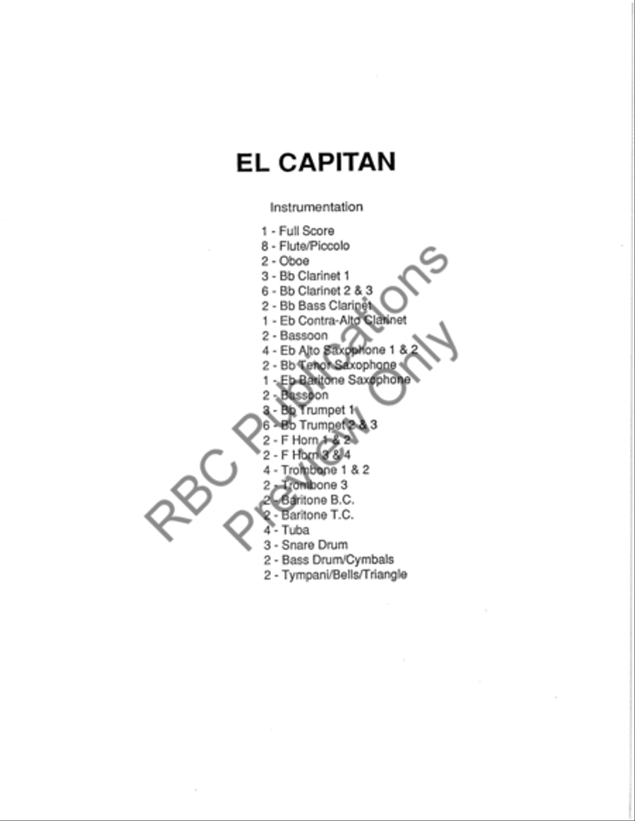 El Capitan Concert Band scores gallery preview page 3