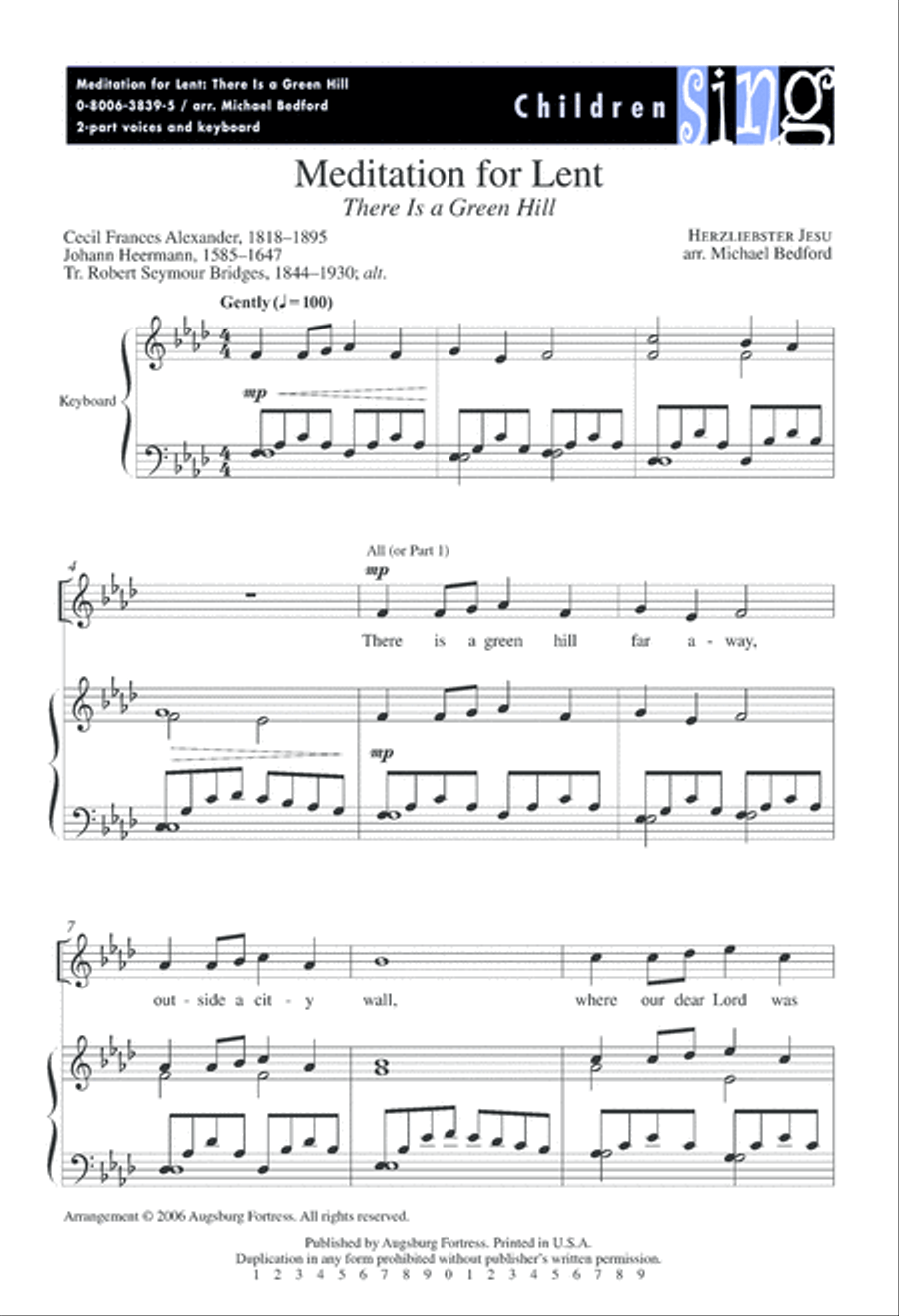 Meditation for Lent Meditation for Lent Unison Choir scores gallery preview page 2
