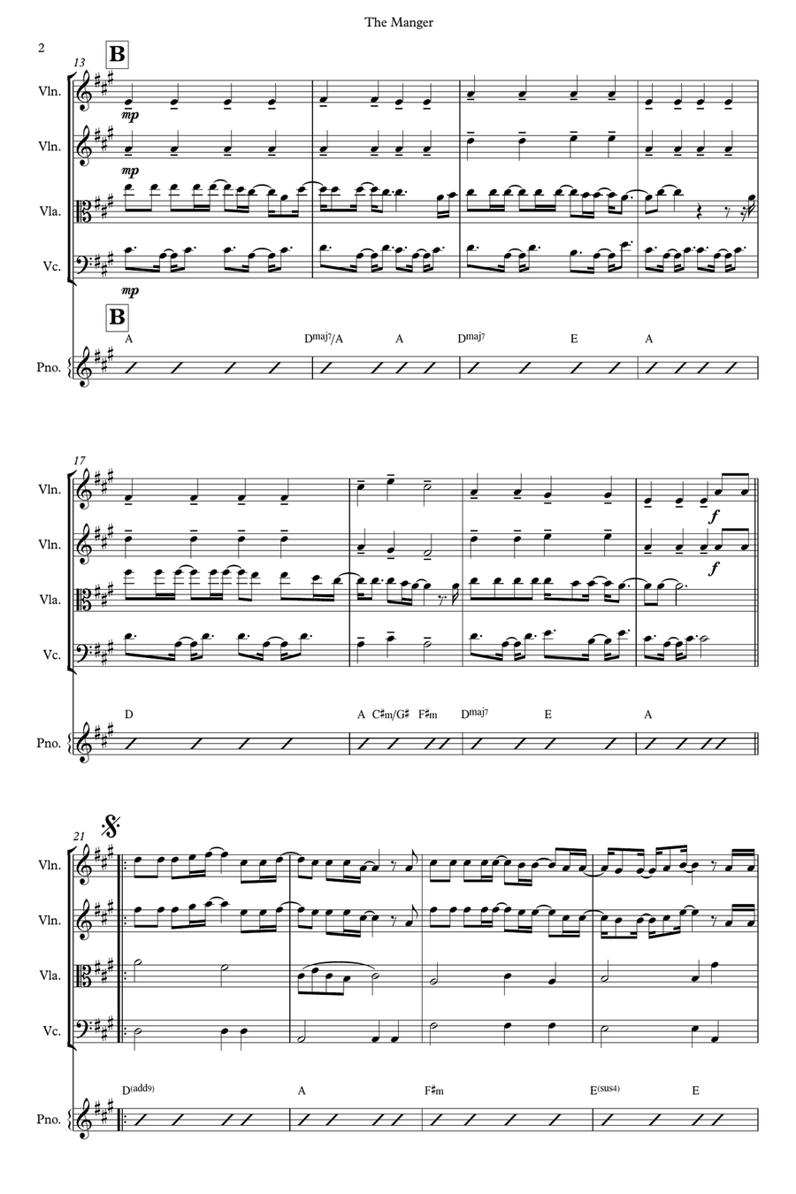 The Manger String Quartet scores gallery preview page 2