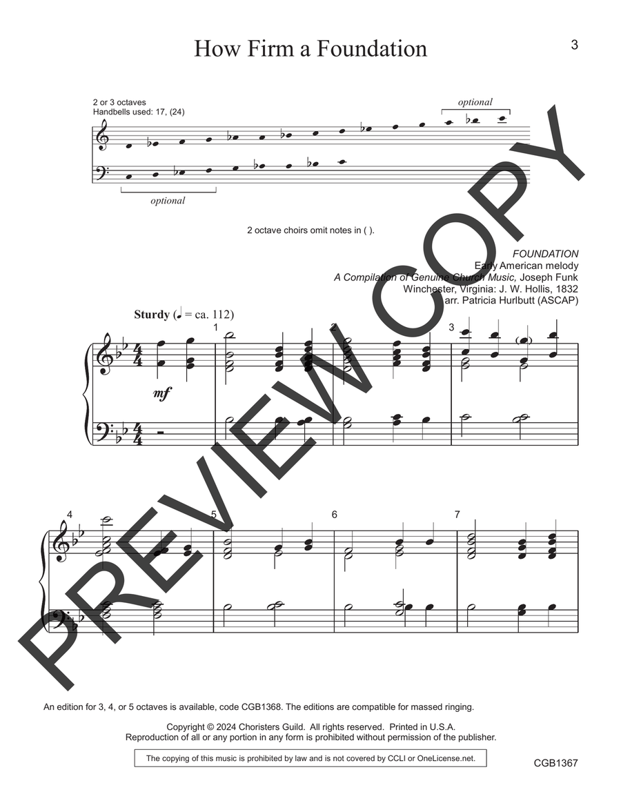 How Firm a Foundation (2-3 octaves) 3-Octaves scores gallery preview page 4