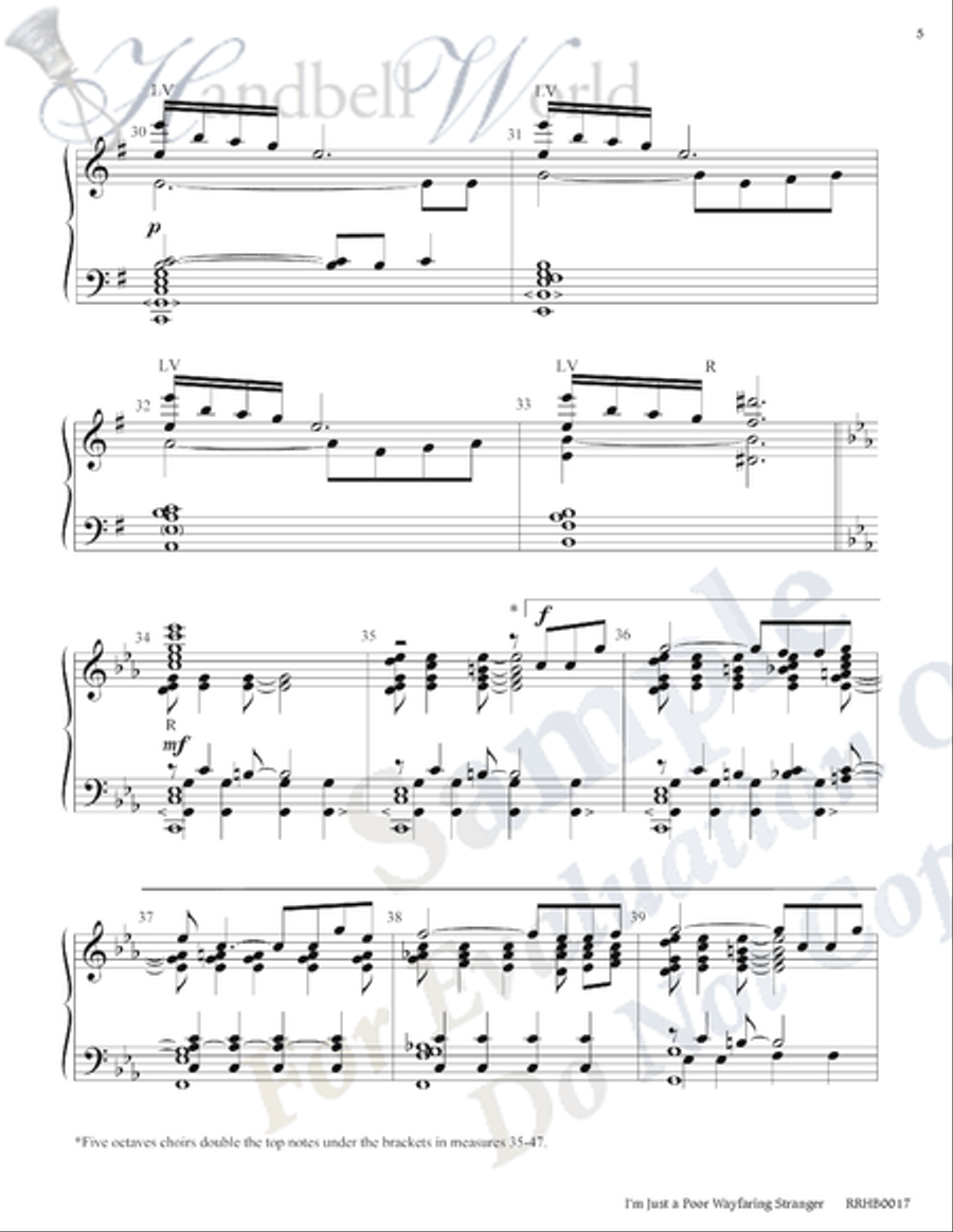I'm Just a Poor Wayfaring Stranger 5-Octaves scores gallery preview page 4
