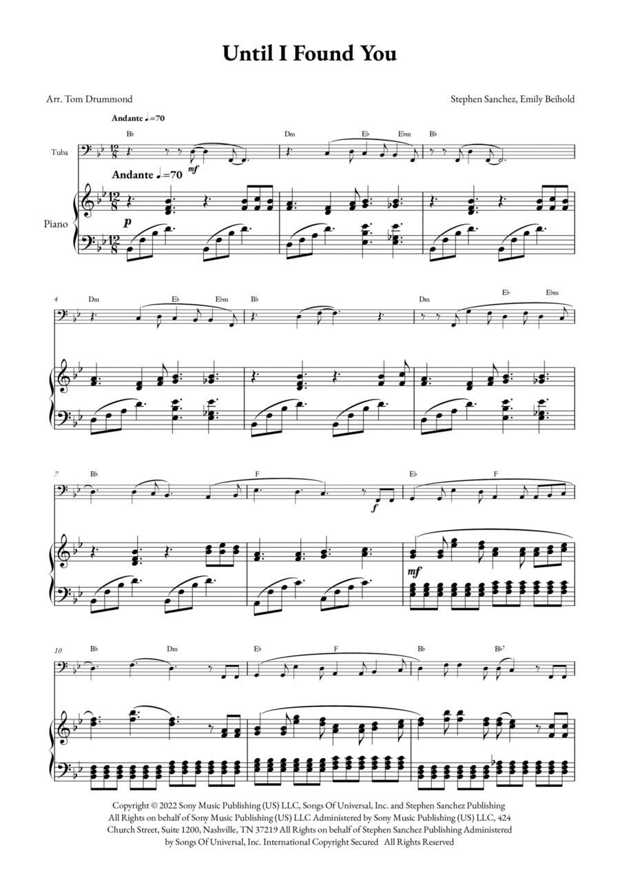 Until I Found You Brass Duet scores gallery preview page 1
