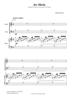 Bach-Gounod: Ave Maria for Piano Trio