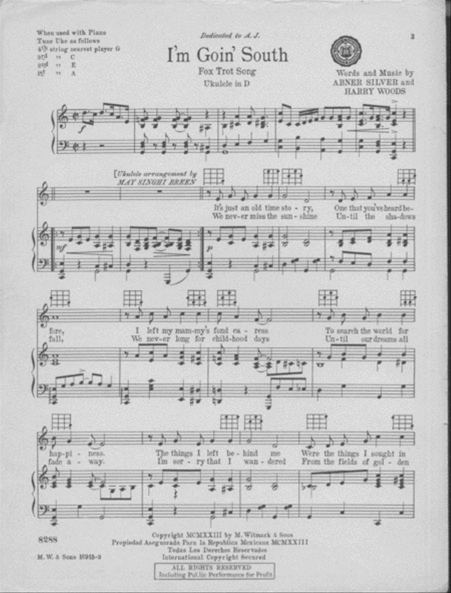 I'm Goin' South. Fox Trot Song Voice scores gallery preview page 2