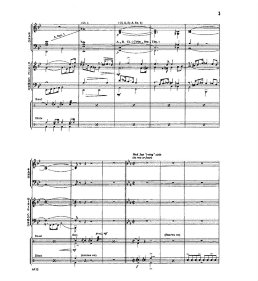 At A Dixieland Jazz Funeral Concert Band scores gallery preview page 4