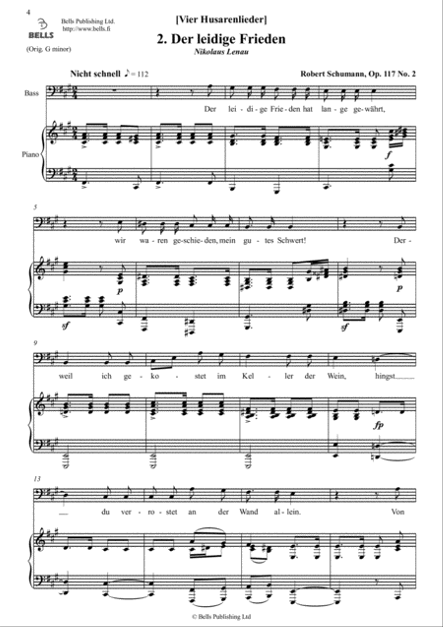 Vier Husarenlieder, Op. 117 Voice Solo scores gallery preview page 5