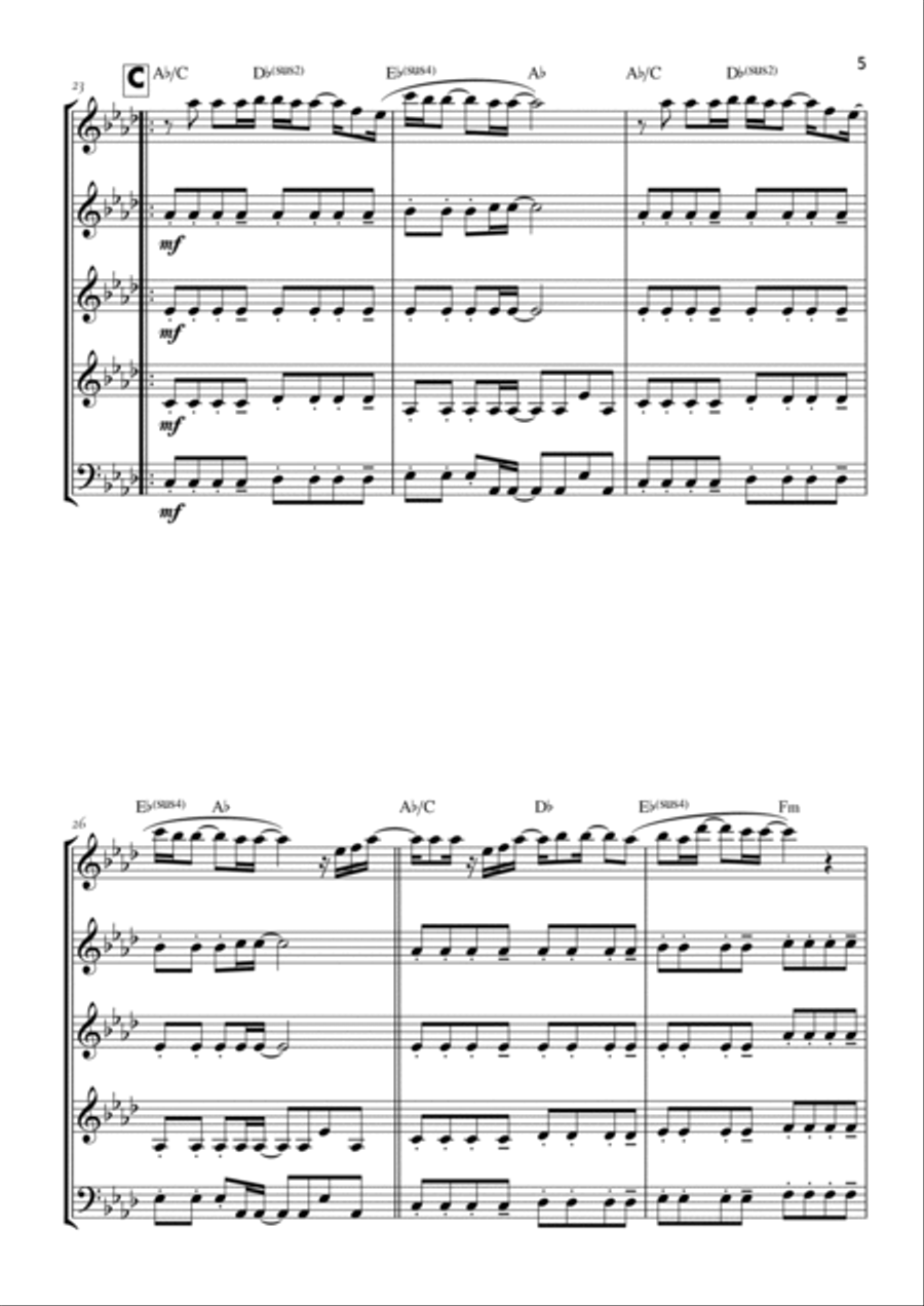 Goodness Of God Saxophone Quintet scores gallery preview page 5