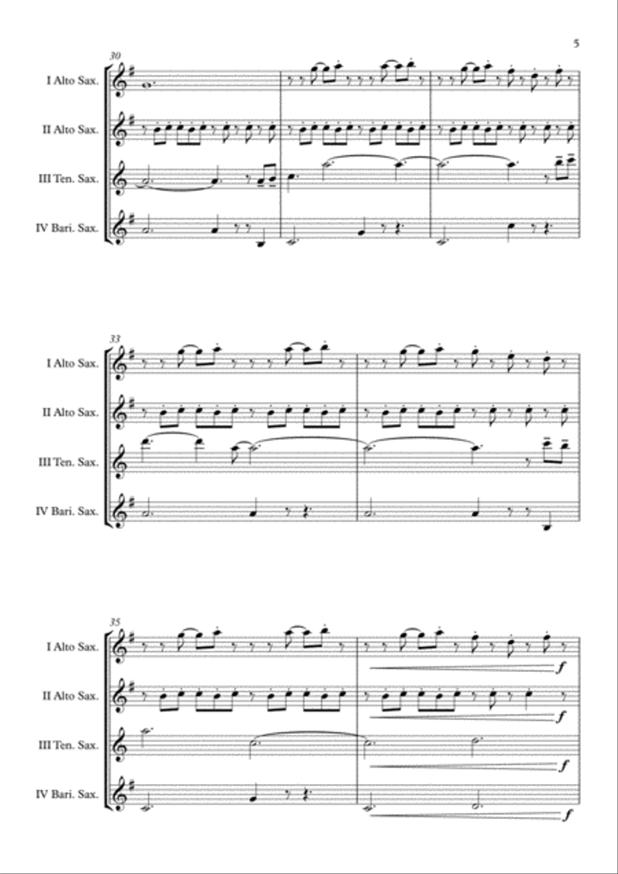 The Time Machine Saxophone Quartet scores gallery preview page 6