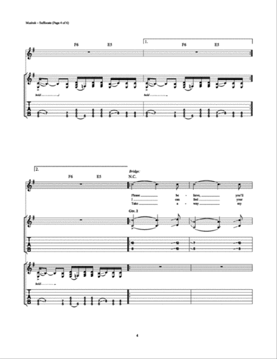Suffocate Electric Guitar scores gallery preview page 4