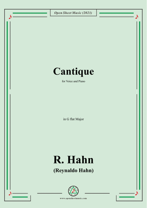 R. Hahn-Cantique,in G flat Major
