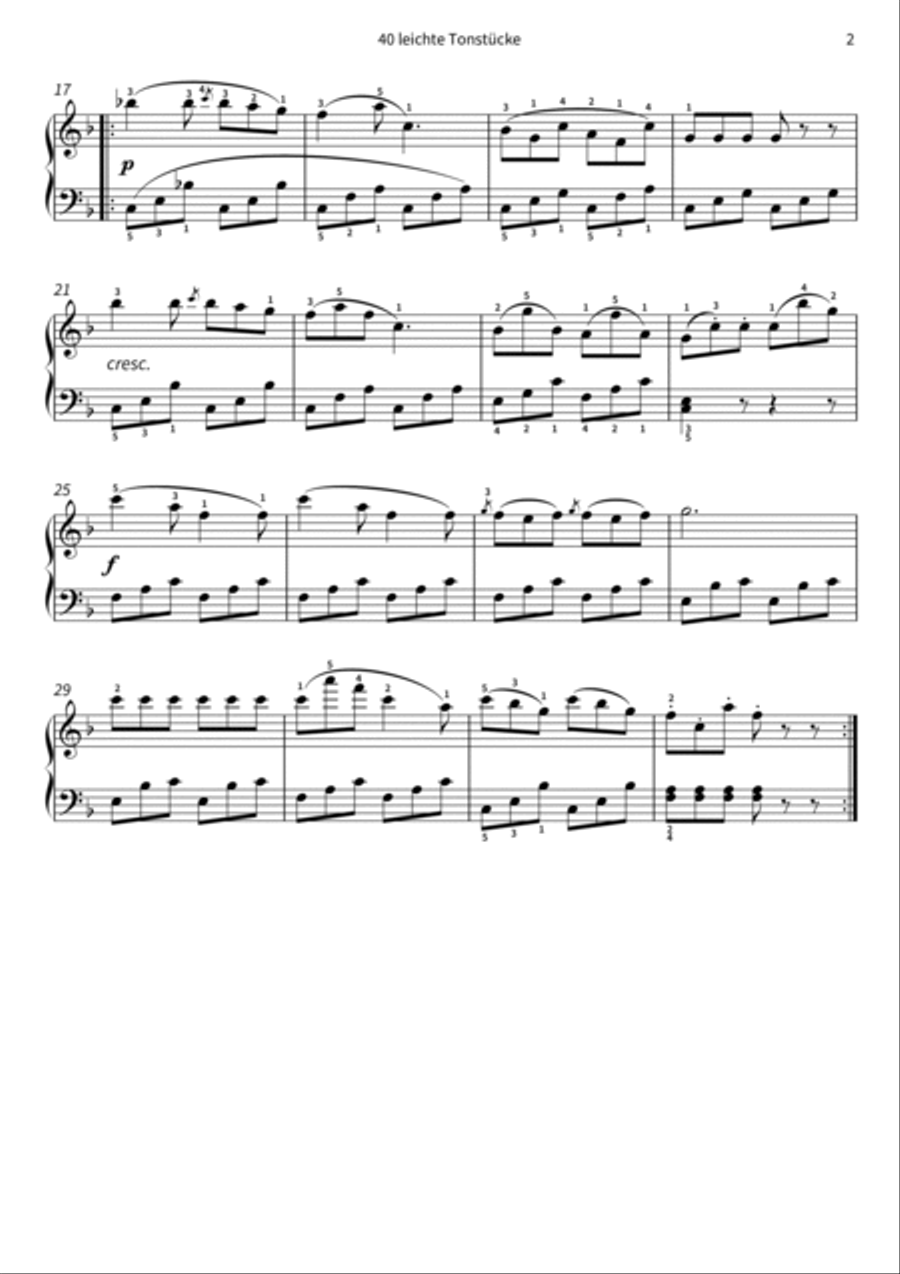 40 leichte Tonstucke Piano scores gallery preview page 4