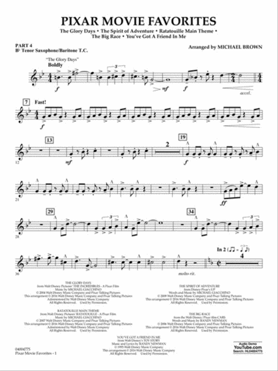 Pixar Movie Favorites Concert Band scores gallery preview page 6