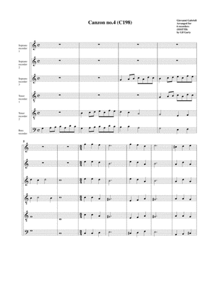 Canzon no.4 a6 (1615) (Arrangement for 6 recorders)