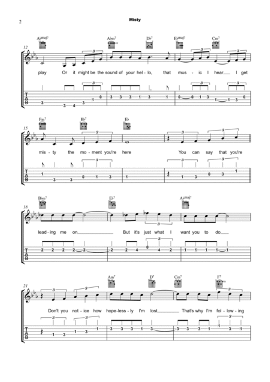 Misty Electric Guitar scores gallery preview page 3