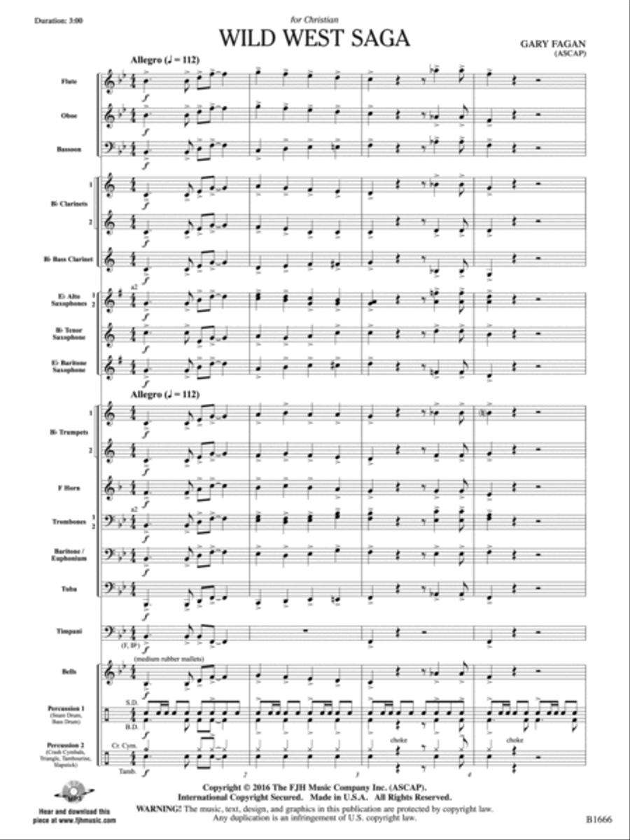 Wild West Saga: Score Concert Band scores gallery preview page 3