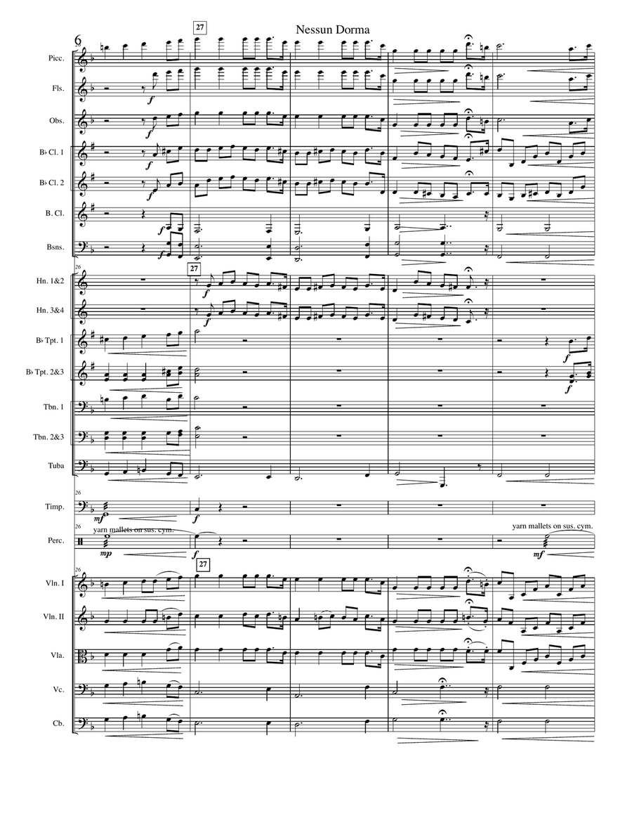 Nessun Dorma Nessun Dorma Full Orchestra scores gallery preview page 6