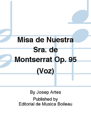 Book cover for Misa de Nuestra Sra. de Montserrat Op. 95 (Voz)