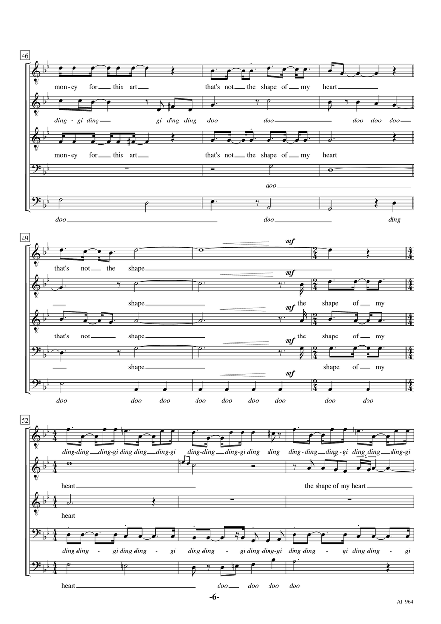 Shape Of My Heart TTBB scores gallery preview page 6