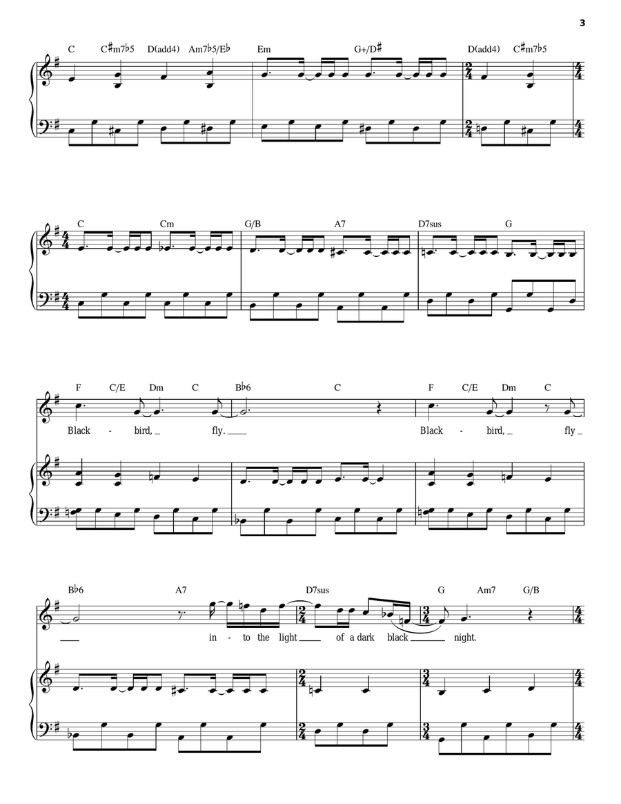 Blackbird Piano, Vocal scores gallery preview page 3