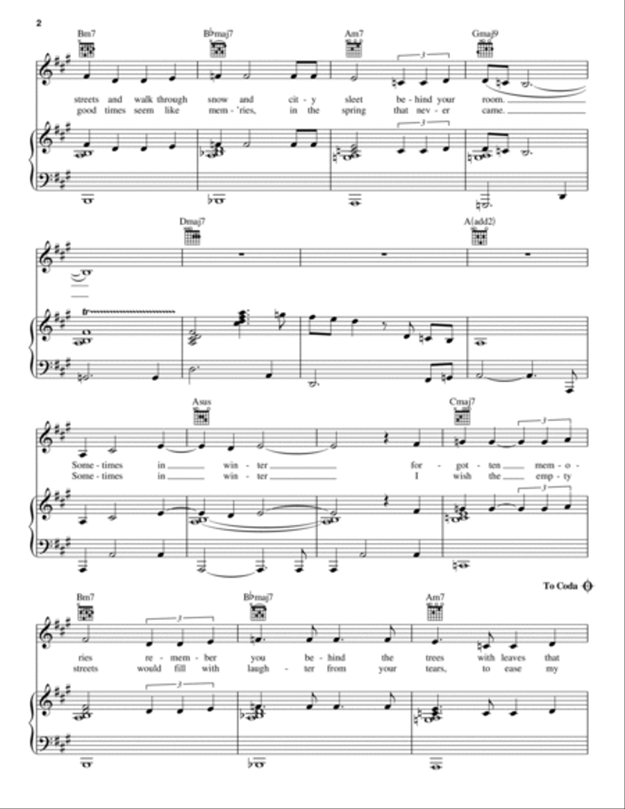 Sometimes In Winter Piano, Vocal, Guitar scores gallery preview page 2