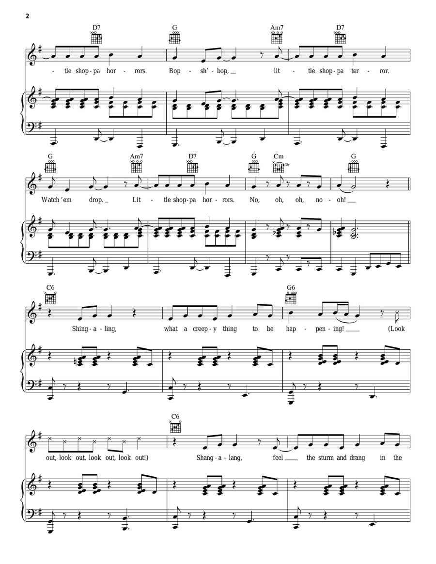 Little Shop Of Horrors (from Little Shop of Horrors) Piano, Vocal, Guitar scores gallery preview page 2