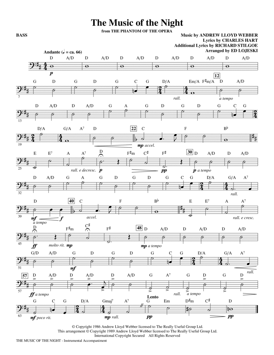 The Music Of The Night (from The Phantom Of The Opera) - Bass Choir scores gallery preview page 1