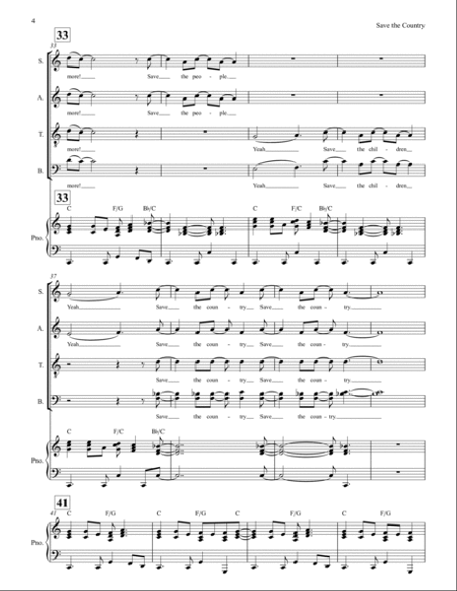 Save The Country Save The Country 4-Part scores gallery preview page 4