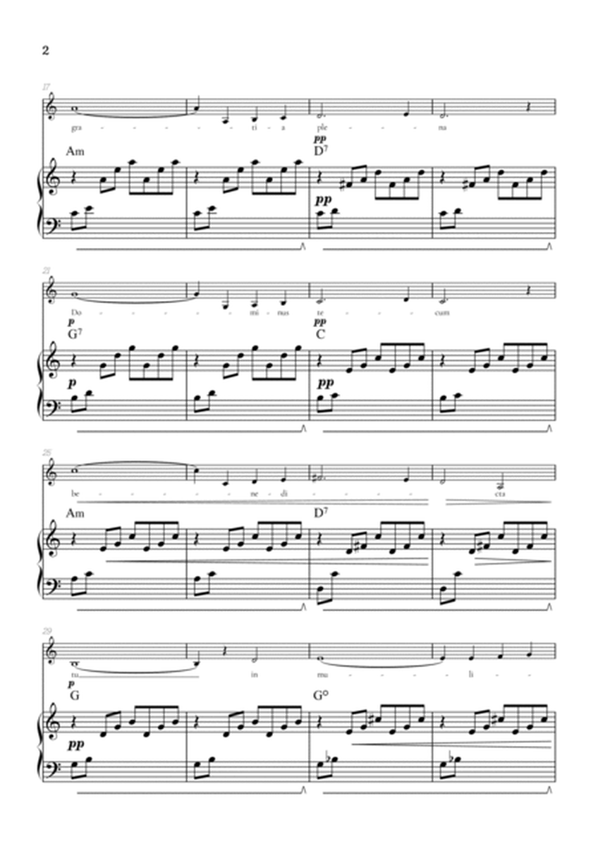 Bach / Gounod Ave Maria in C major • soprano sheet music with piano accompaniment and chords image number null