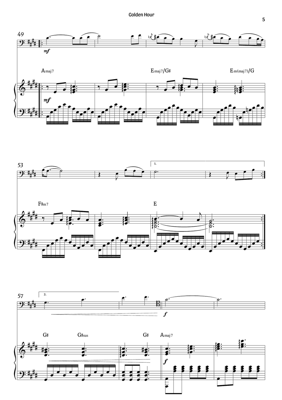 Golden Hour Piano scores gallery preview page 5