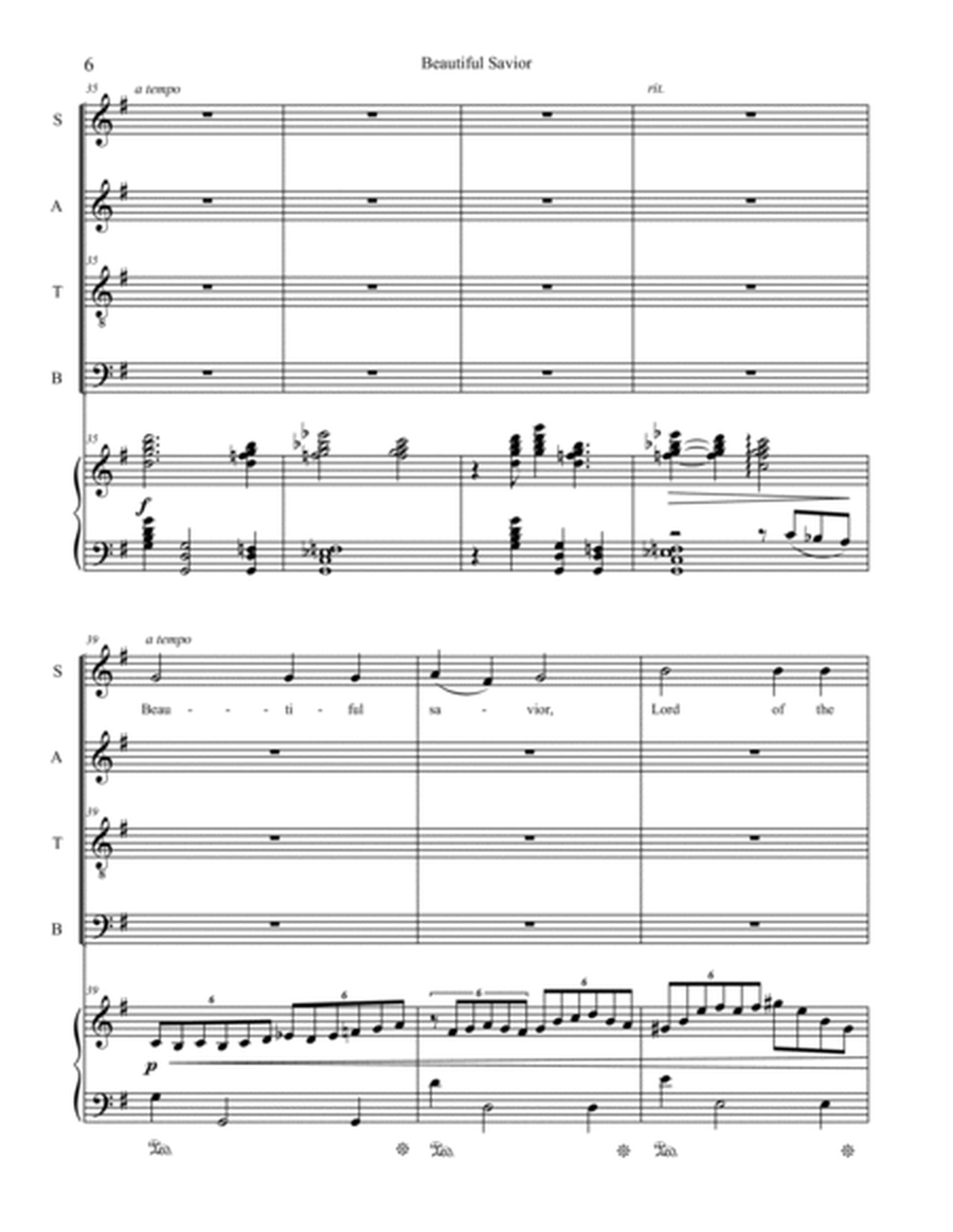 Beautiful Savior : Choral Pack includes 2 keys of SATB and Piano + SSAB version image number null