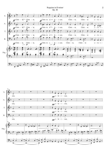 Fauré, REQUIEM Op. 48for Soli, SATB Choir and Organ 3 staff image number null