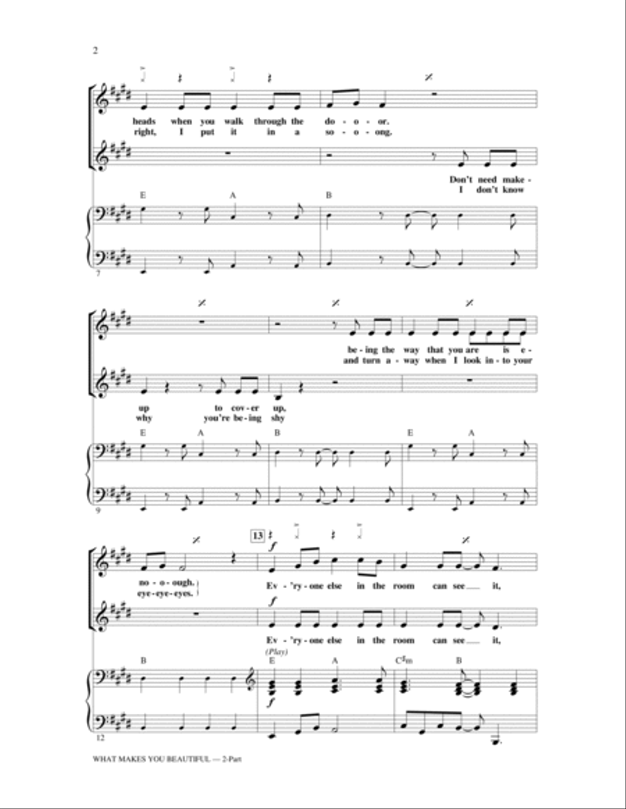What Makes You Beautiful What Makes You Beautiful 2-Part scores gallery preview page 2