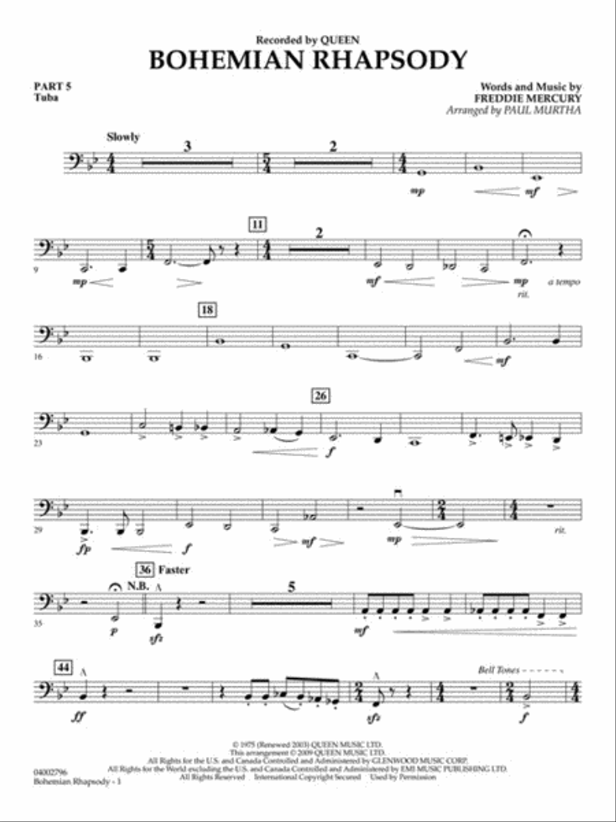 Bohemian Rhapsody Concert Band scores gallery preview page 15
