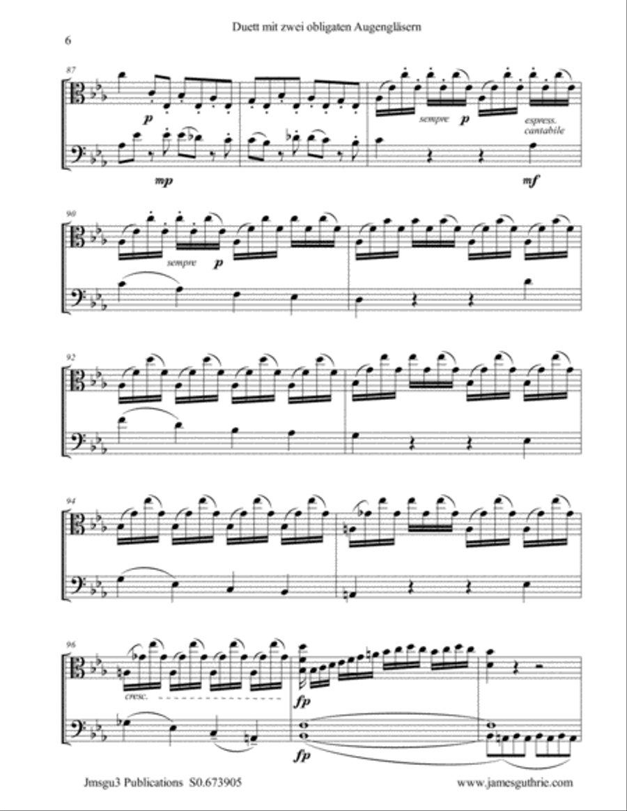 Beethoven: Duet WoO 32 for Viola & Cello String Duet scores gallery preview page 6